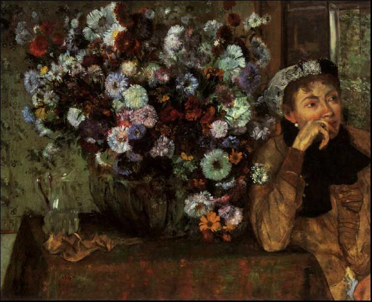 Edgar Degas Madame Valpincon with Chrysanthemums oil painting picture